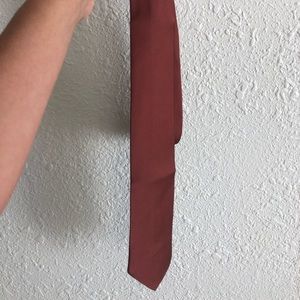 Revelry groomsmen satin tie terracotta rust
